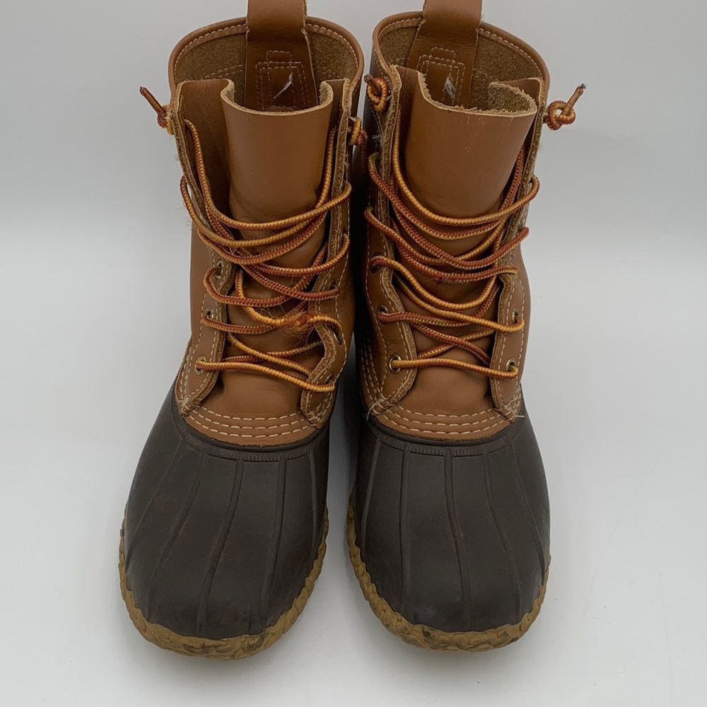 LL Bean Made in Maine Brown and tan Duck Boots men’s size 8.5 or Womans 9.5 - Picture 6 of 14
